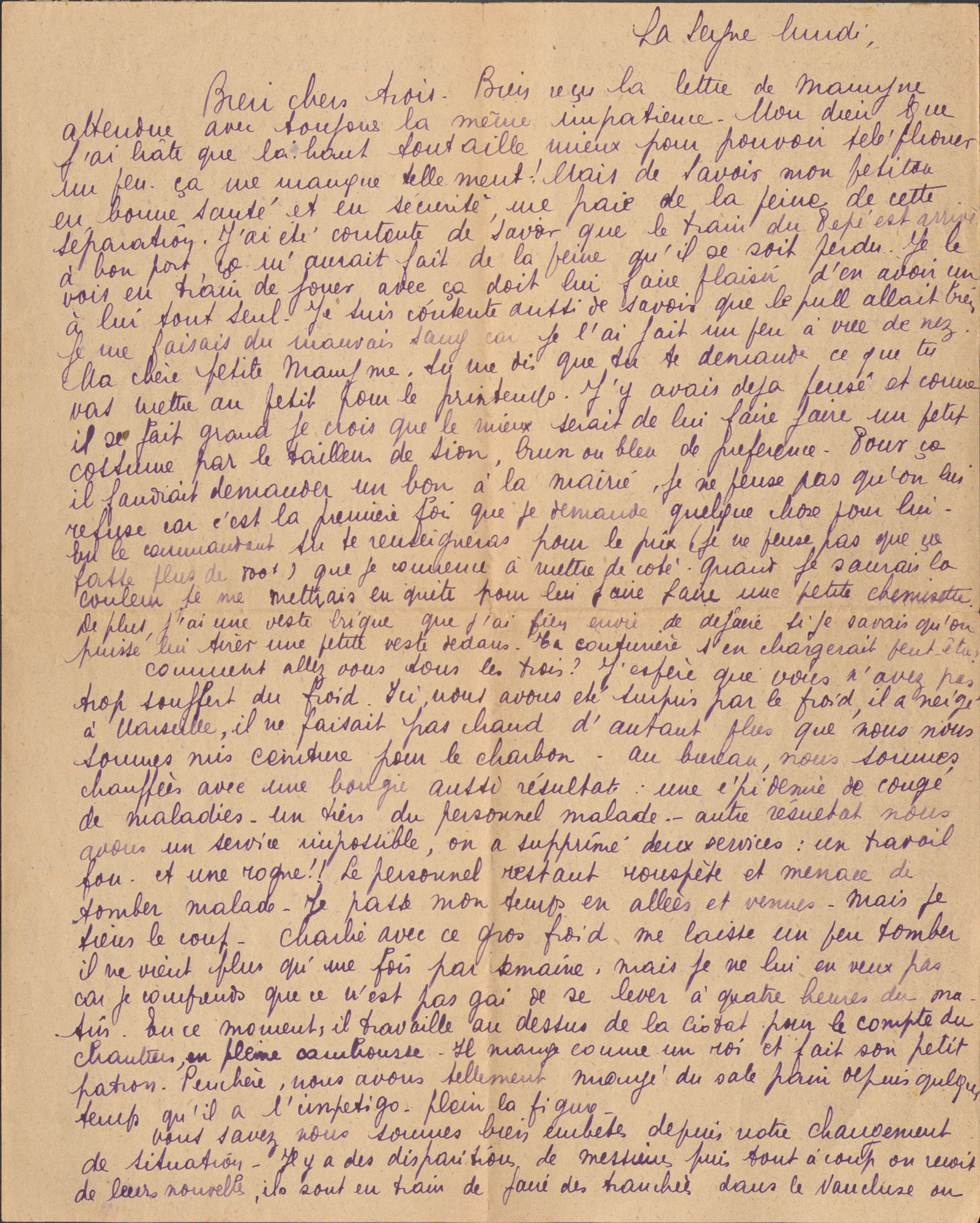 Lettre Hiver 1943-1944