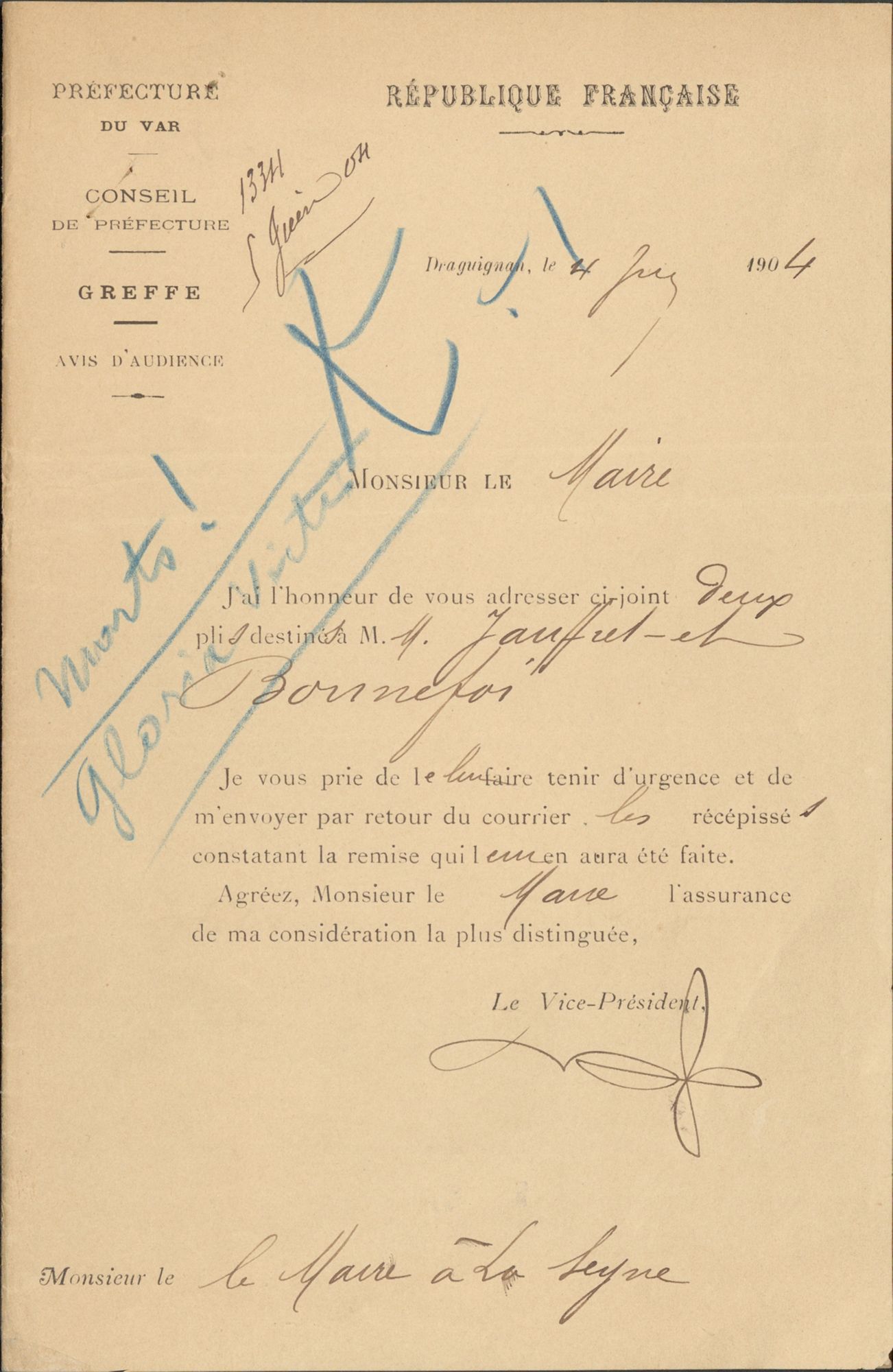 Correspondance aux inscriptions énigmatiques (1904)